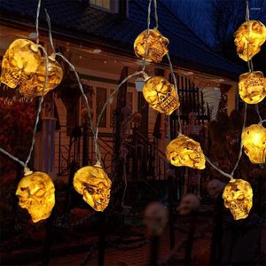 Strings 40leds 20LEDS 10LEDS Halloween Skull Lights String SCRY GHOST Strålkastare Batteri Powered for Christmas Holiday Home Party Decor