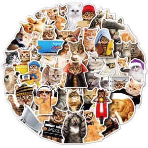 子供向けの50pcsかわいい猫の動物ステッカーティーン10代のビニール防水ステッカーラップトップスケートボードウォーターボトルコンピューター電話bp-269