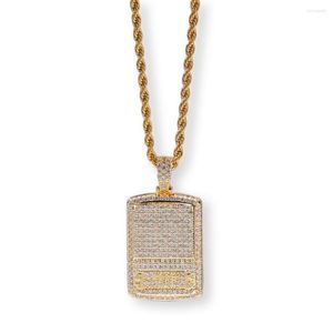 Pendant Necklaces Men Hip Hop Micro Inlaid Zircon Iced Out Bling Digital Scale Gold Color Fashion Jewelry Gifts