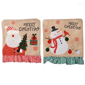 Stol täcker julen god slipcovers jultomten snögubbe fest matsal dekoration säte omslag