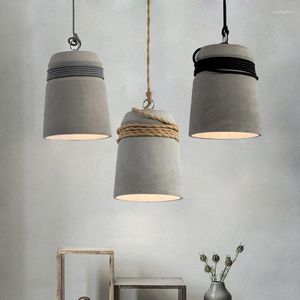 Pendant Lamps Nordic Industrial Style Cement Chandelier Restaurant Bar Coffee Shop Deck Bedroom Dinning Room Lights