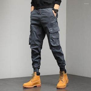 Men's Pants 2022 Mens Spring Pant Warm Casual Pocket Plus Size Cargo Loose Long Fashion Trouser Autumn Brushed Worker Baggy Men