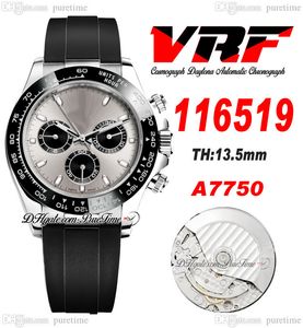 VRF 11651 A7750 Automatic Chronograph Mens Watch 904L Steel Case Gray Dial Black Subdial Stick Oysterflex Strap Rubber Super Edition Same Series Card Puretime B2
