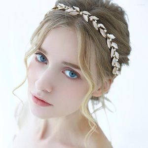 Headpieces Minimalist Wedding Bridal Hair Ornament Vintage Leaves Vine Decorative Pearls Headwear For Graceful Girl Or Women