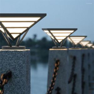 Solar Pillar Light Outdoor Garden Villa Courtyard Column Yard Fence Front Door Landscape Lawn Post Lamp