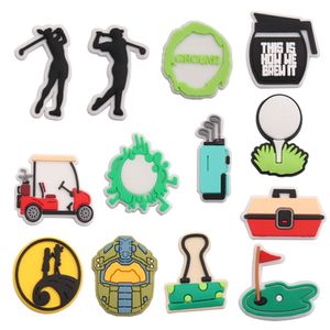 Wholesale 100Pcs PVC Golf Ground This Is How We Brew It Car Clip Sandals Buckle Shoe Charms Boys Girls Decorations For Button Clog Backpack
