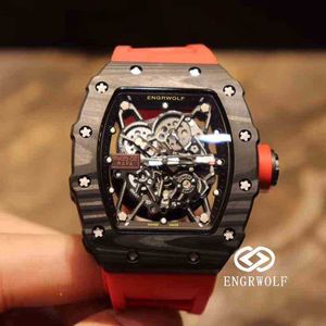 Engrwolf watch rm35-02 series 2824 automatic mechanical carbon fiber red tape men WRR7