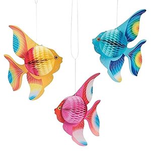 Andere evenementenfeestjes 6pcs Multicolor kleurrijke weefselpapier Goldfish Tropical Fish Sea -wezens Hangende opvouwbare ornament decoratie 221020