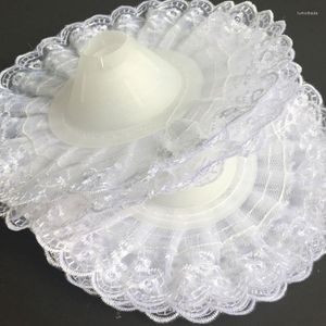 Cabeças de fome de 22 cm de casamento de casamento diy bouquet Crochet Hollow Out renda recortada de renda