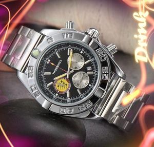 Tutti i quadranti funzionano Super Top Brand Orologio da uomo Tre occhi Orologio completamente funzionale da tavolo Quadrante grande Sport Cronografo da esterno Batteria al quarzo Orologi da polso Reloj De Lujo