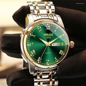 腕時計の本物の男性時計2022豪華な男性エレガント缶英語カレンダーウォッチビジネスステンレス鋼製クォーツA4163