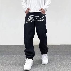 Мужские джинсы Ropa Dog Print Streetwear Мужские мешковатые джинсы в стиле хип-хоп Брюки Y2K Одежда Прямые свободные готические джинсовые брюки Pantalones Vaqueros 221019