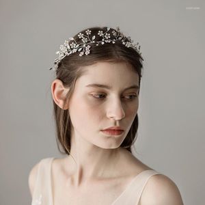 Headpieces O353 Gracieful Pure Flowers Hairpieces Royal Bridal Wedding Headpiece Cathedral Hairband pannband