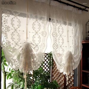 Gardin noolim bomullslinne amerikansk country ull ballong broderad thera flytande fönster romantik hem textil