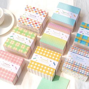 Memo Pad Kawaii Plaid Note Paper Paper ins inst inst inst wind chound