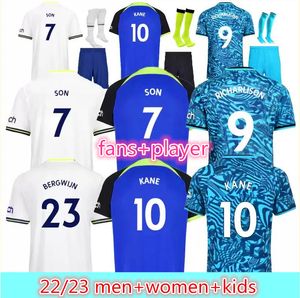 22 New 23 Kane Son Футбольные майки Версия игрока Kulusevski Hojbjerg Away Tottenham 2022 2023 Perisic 3rd Richarlison Romero Football Kit 20 20