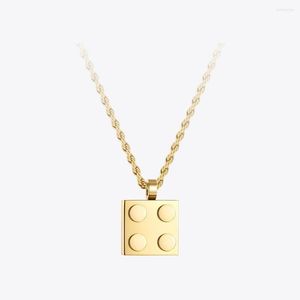 Colares de pingente Enfashion bloco de construção colar para itens femininos colar de aço inoxidável ouro cor jóias p223283