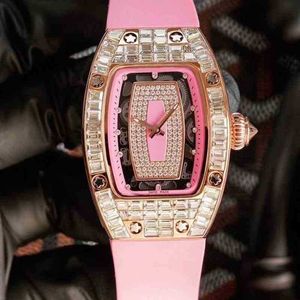 럭셔리 메커니즘 시계 손목 시계 비즈니스 레저 RM07-01 완전 자동 기계 MEI 골드 케이스 테이프 여성