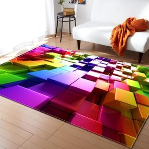 Tapetes de xadrez 3D Impresso para a cama de sala de estar de cama grande retângulo de tapetes de área