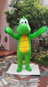 Costume da mascotte di dinosauro del drago verde da parata professionale Cartoon Adult Festival Outfit Dress Fursuit Halloween Party