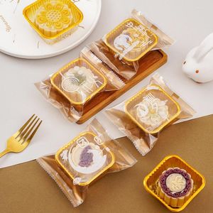 Present Wrap 100x/Set Moon Cake Packaging Påsar SEAL COOKIE Candy för Autumn Festival