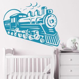 Adesivi murali adesivi rimovibili per treni retrò decalcomanie per soggiorno decorazione della camera dei bambini accessori arredamento per la camera da letto murale HQ818