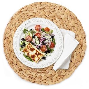 4PC Natural Water Gourd Woven Placemat Round Rattan Table Mat Pad Green Tropical Wedding 220627