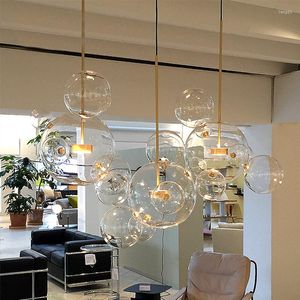 Подвесные лампы скандинавские современные стеклянные пузырьки светодиодные люстры ресторан кухня Лестница гостиная спальня.