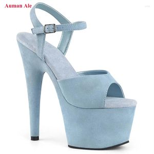 Sandals Auman Ale Ankle Straps Women Pole Dance Shoes Night Club Party 15Cm High Heels Platform Modern