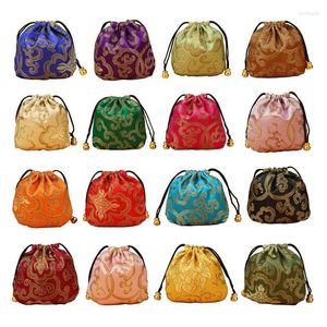 Smyckesp￥sar 24st Silk Brocade Pouch Bag DrawString Coin Purse Presentv￤rde