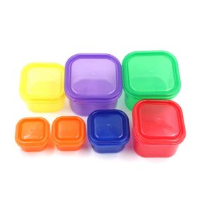 Lunch Boxes Bags 7pcs/Set Multi-Color 21Days Portion Control Container Kit BPA Free Plastic Food Box Healthy Diet Caloric Control Lunchbox L221018