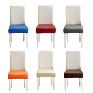 Chair Covers Waterproof Cover For Dining Room Office Slipcover PU Leather Seat Stretch Decoration