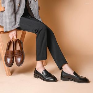 Vestido sapatos desai negócios mulheres formais femininos de primavera para cacas de cano casual cocô de couro genuíno 2022 moda