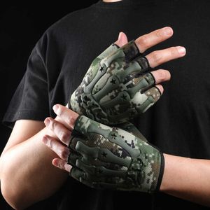 Luvas de ciclismo Tactical Half Finger Exército Militar Paintball Airsoft Combate Rubber Protetive Equipment Novo T221019