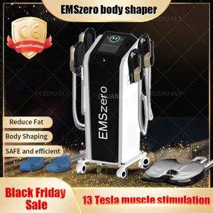 Черная пятница Специальная новая внешность для похудения NEO DLS-EMSLIM RF Жирный жир Формирование косметики 13 Tesla Electromagnetic Muscle Stimulator Machine с 2/4/5 ручками