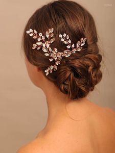 Kopfschmuck, Perlen-Strass-Blume, Braut-Haarnadeln, Champagner-Legierung, Kristallperlen, Party, Abschlussball, Kopfbedeckung, Hochzeits-Accessoires, 3 Stück