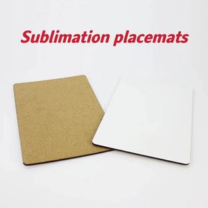 Sublimations-Tischsets aus Holz, leere MDF-Matten, Auto-Untersetzer, Tischsets, Wärmeübertragungsdruck-Untersetzer mit Kork und rutschfester Heimdekoration, DIY