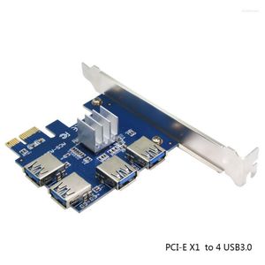 Computer Cables 4-port PCI-E To USB 3.0 Express Card Connector With SATA Power Splitter Cable PCIE Extender Board Mining