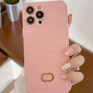 Designer Fashion Phone Cases Pink Green Case For iPhone Pro Max p XR XS Luxury Card Pocket PhoneCase Silicone Cover Shell Ny