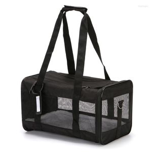 Köpek araba koltuğu kapaklar siyah evcil hayvan taşıyıcı çanta portatif katlanabilir büyük kapasiteli nefes alabilen seyahat omuz çantaları küçük orta köpekler için