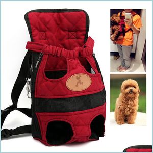 Hundeträger Heimtierbedarf Hundeträger Rot Reisen Atmungsaktiver weicher Rucksack Outdoor-Welpen Chihuahua Kleine Hunde Shoder-Grifftaschen S M L Dh5X9