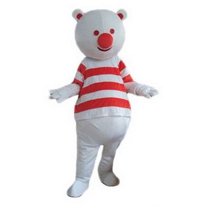 Professional white Bear Mascot Costume Cartoon Adult Festival Outfit Dress Hallowen Party