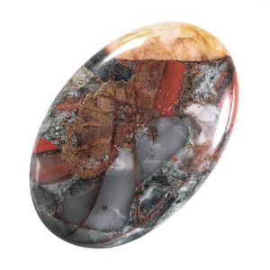 Astucci per gioielli TUMBEELLUWA Phon Bloodstone Oval Palm Stone Worry Healing Chakra Reiki Cabochon Decorazione 60x40x20mm