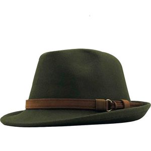 Gorro/crânio tampas novas homens de lã fedora chapéu para inverno outono elegante lady gangster trilby sentiu homburgo igreja chapéu de jazz 55-58cm