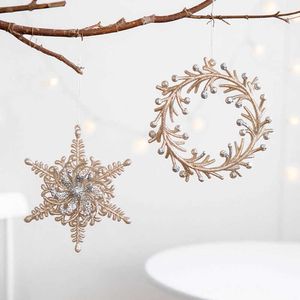 Glitter p￳ decorativo Pequeno Christmas Snowflake Angel Pingente Ornamentos de Natal