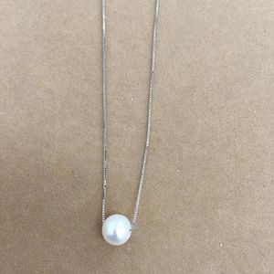 Pendant Necklaces Nature Freshwater Pearl Necklace Silver Chain Mm Big Perfect Round