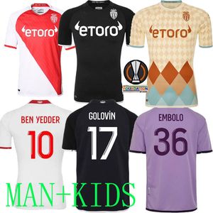22 Monaco Home Limited Edition Soccer Jerseys Special Accepted Wear Ben Yedder Boadu Jean Lucas Black Football Shirts Minamino Embolo Third Jersey