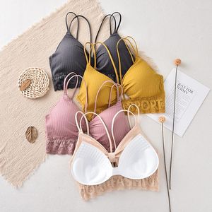 Bustiers korseler kadın tüp üst push up sütyen dantel braliette sırtsız mahsul çapraz bandeau seksi iç çamaşırı iç çamaşırı