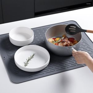 Table Mats Oversized Silicone Drain Pad 58X45CM Kitchen Bar Mat Non-Slip -Absorbing Cutting Board Fixed Insulation Placemat