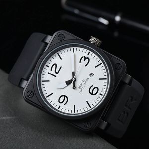 Luxury Top Brand Men's Mechanical Watch Business Leisure Calender Waterproof Stainless Steel Black Shell Rubber Band Watch